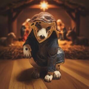 Dogtivity Shepherd Dog Dalmatian Nativity Figurine Resin Christmas Manger Figure